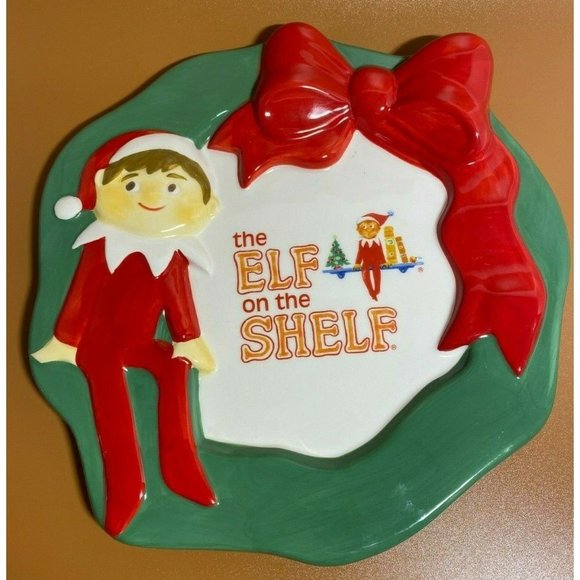 Elf on a Shelf Cookie Plate Ceramic in Box Collectible Holiday Christmas G302 - Picture 2 of 7